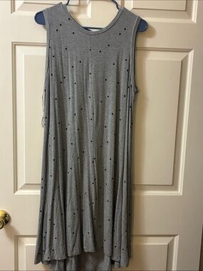 Workshop Republic Clothing Grey Sleeveless Polka Dot Midi Dress